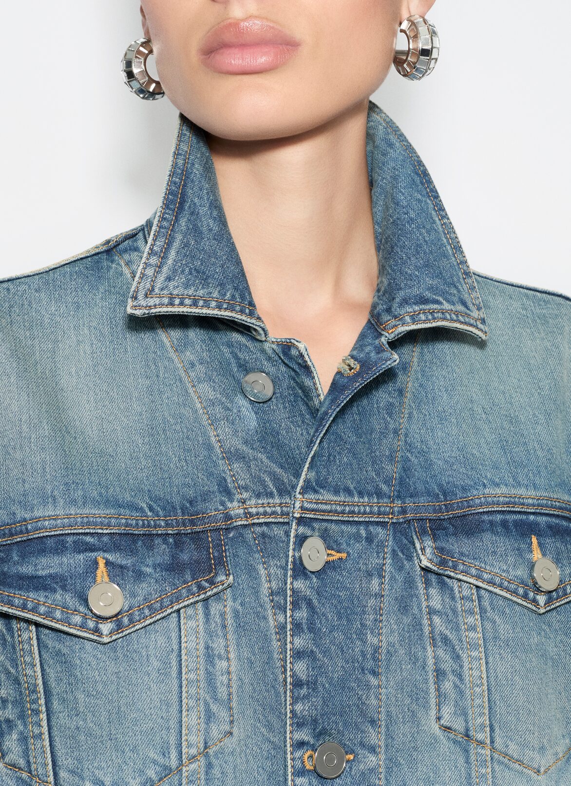 DENIM PEPLUM JACKET ALAÏA BLEU VINTAGE DENIM PEPLUM JACKET